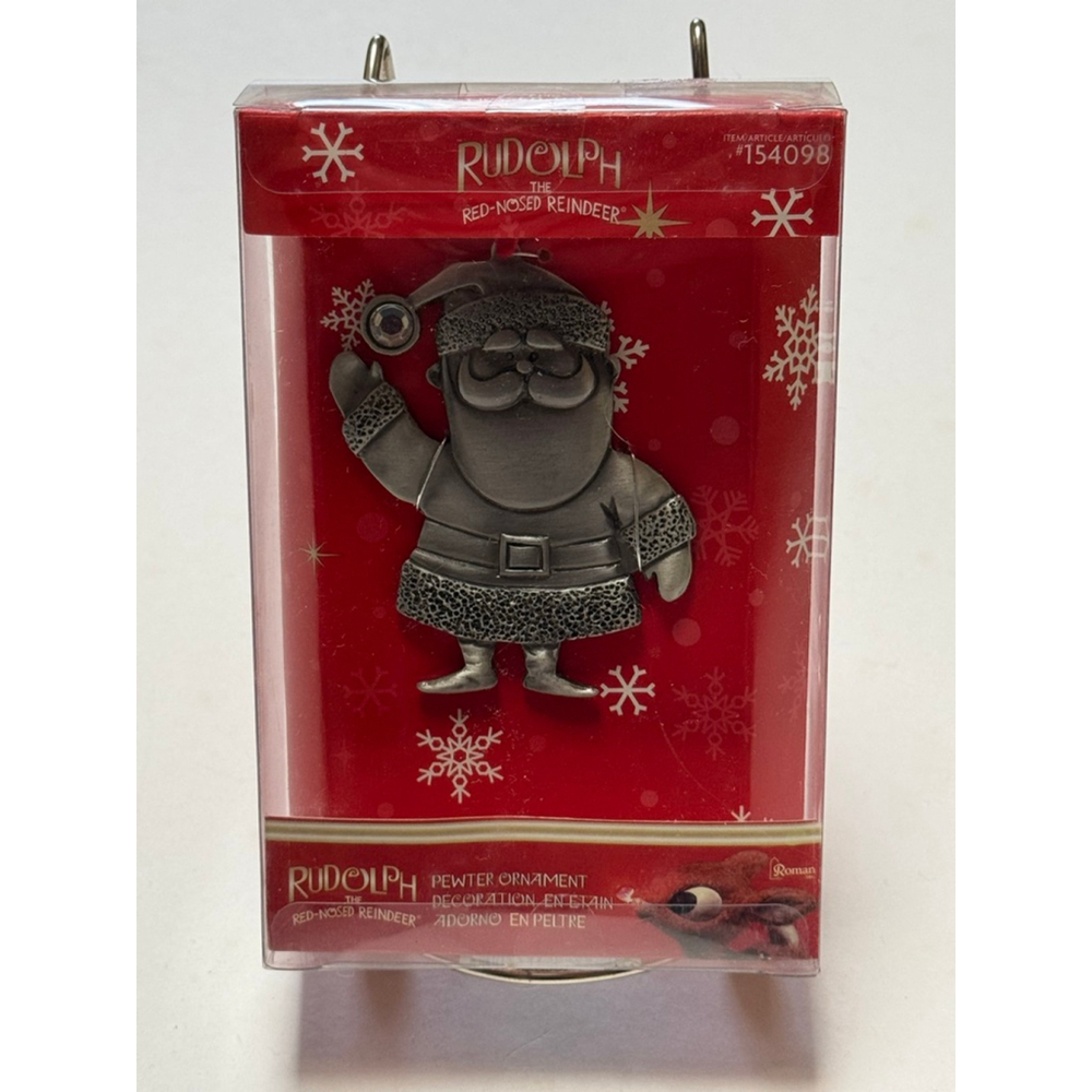 Roman Inc. Rudolph The Red-Nosed Reindeer Pewter Ornament -Santa